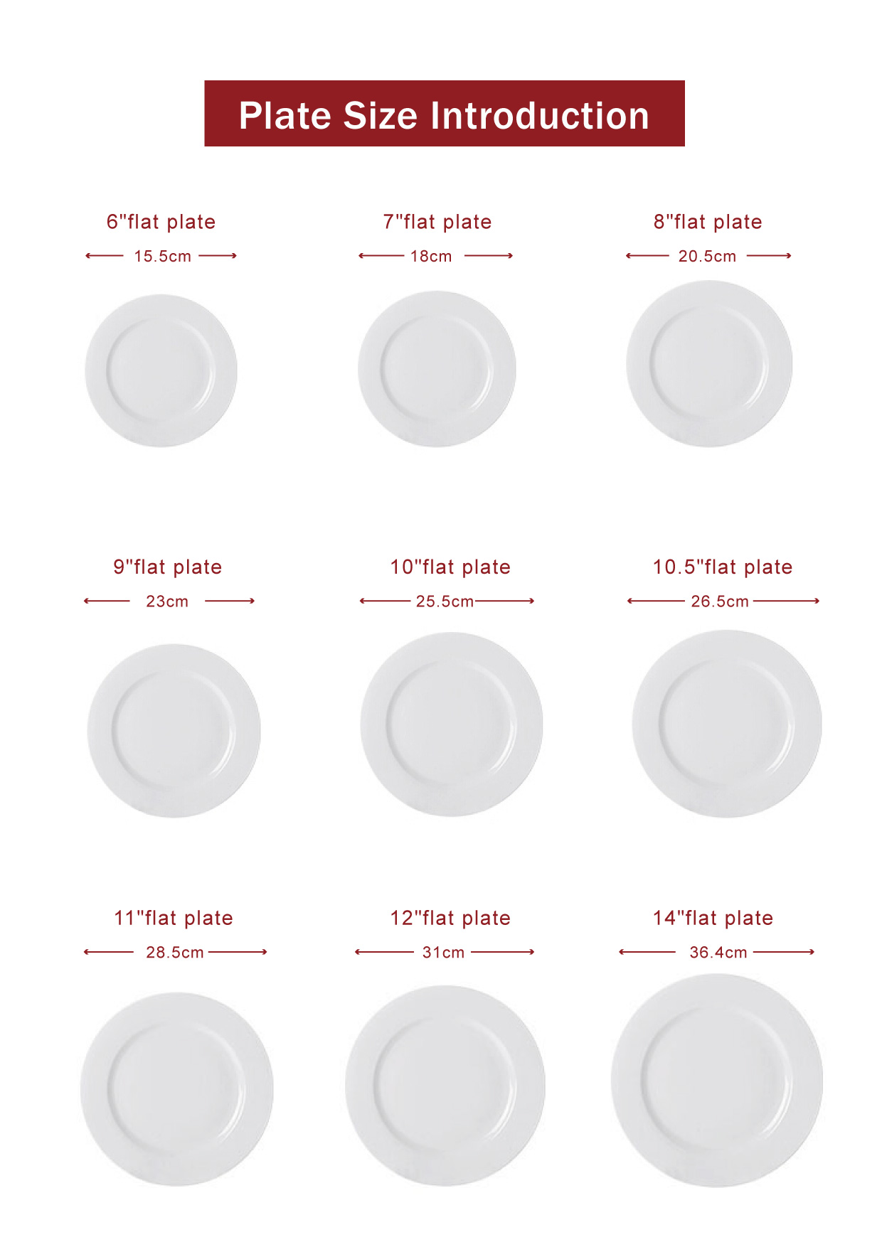 Custom Logo Printed White Plain Porcelain Plate Restaurant Tableware Dishes Ceramic Plates