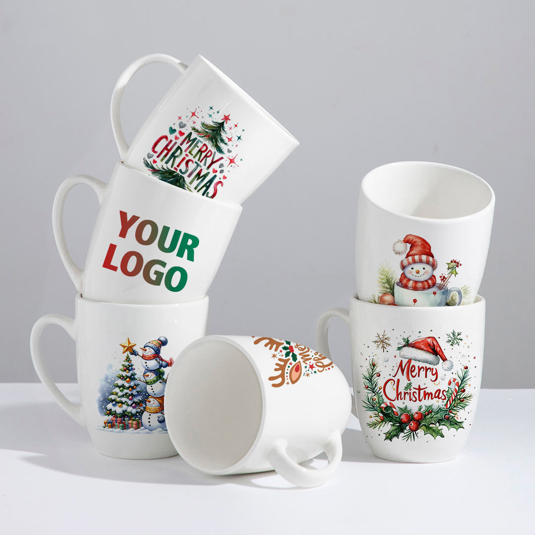 Manufacturer Custom Design Porcelain Ceramic Customizable logo Pure White Classic Shape 11 oz Coffee