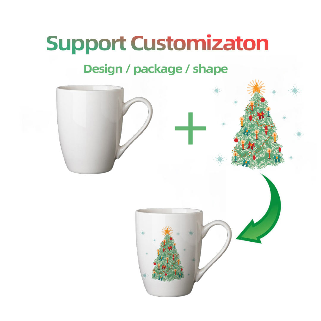 Manufacturer Custom Design Porcelain Ceramic Customizable logo Pure White Classic Shape 11 oz Coffee