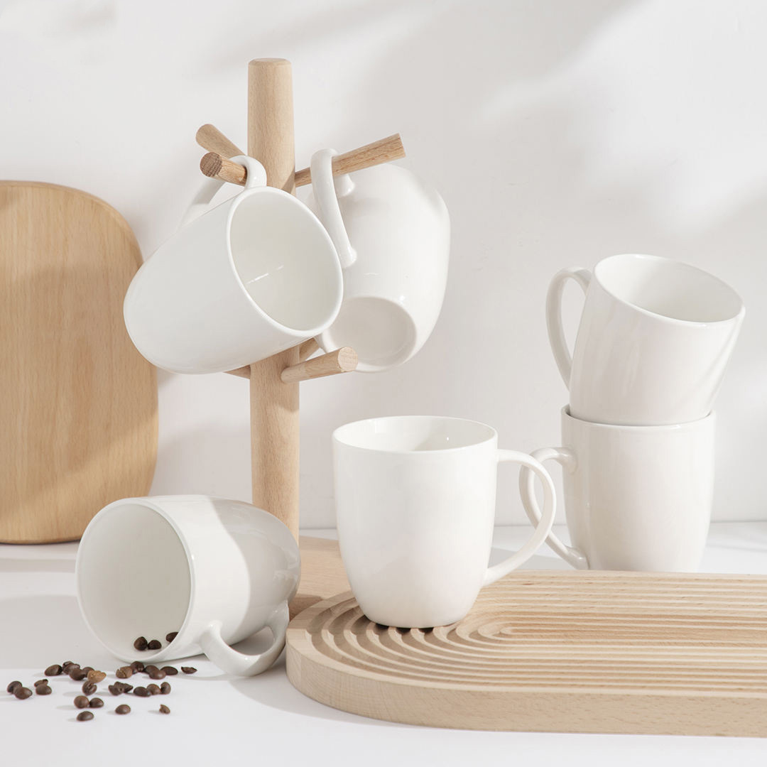 Manufacturer Custom Design Porcelain Ceramic Customizable logo Pure White Classic Shape 11 oz Coffee