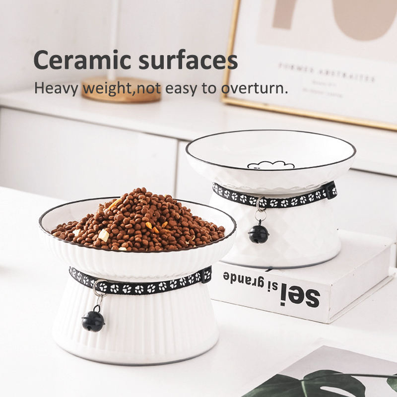 Anti slip Large Capacity High Quality Elevated Ceramic Pet Bowl Dog Bowl Cat Bowl