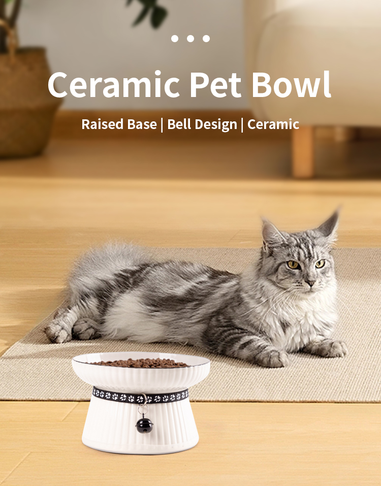 Anti slip Large Capacity High Quality Elevated Ceramic Pet Bowl Dog Bowl Cat Bowl