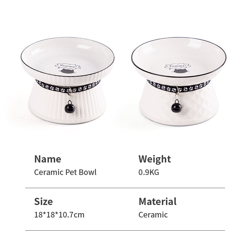 Anti slip Large Capacity High Quality Elevated Ceramic Pet Bowl Dog Bowl Cat Bowl