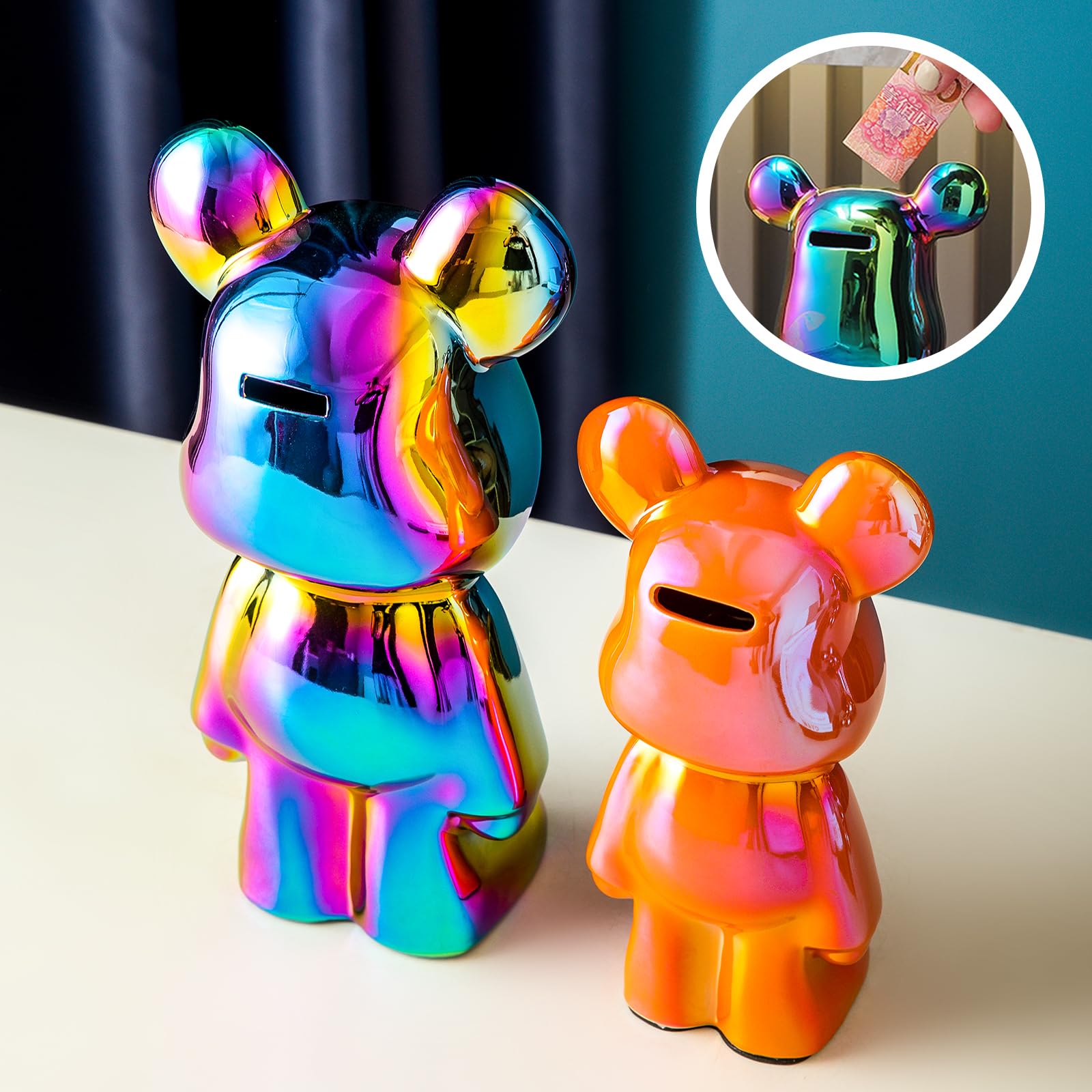 Wholesale Customizable Glazed Ceramic Bear Statue Handcrafted Animal Sculpture for Home Garden Decor