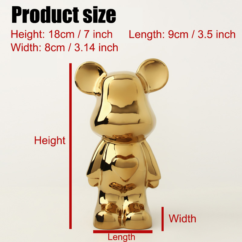 Wholesale Customizable Glazed Ceramic Bear Statue Handcrafted Animal Sculpture for Home Garden Decor