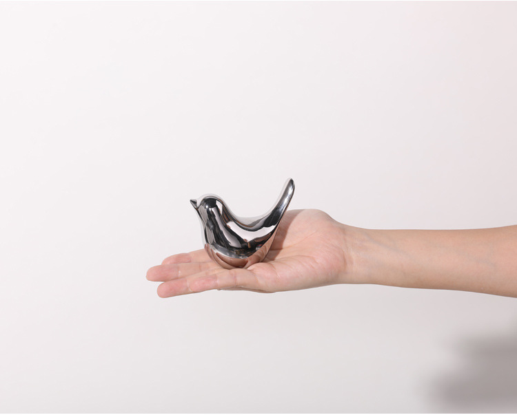 Creative Golden Ceramic Bird Handicraft Small Ornaments for Living Room Soft Decorations