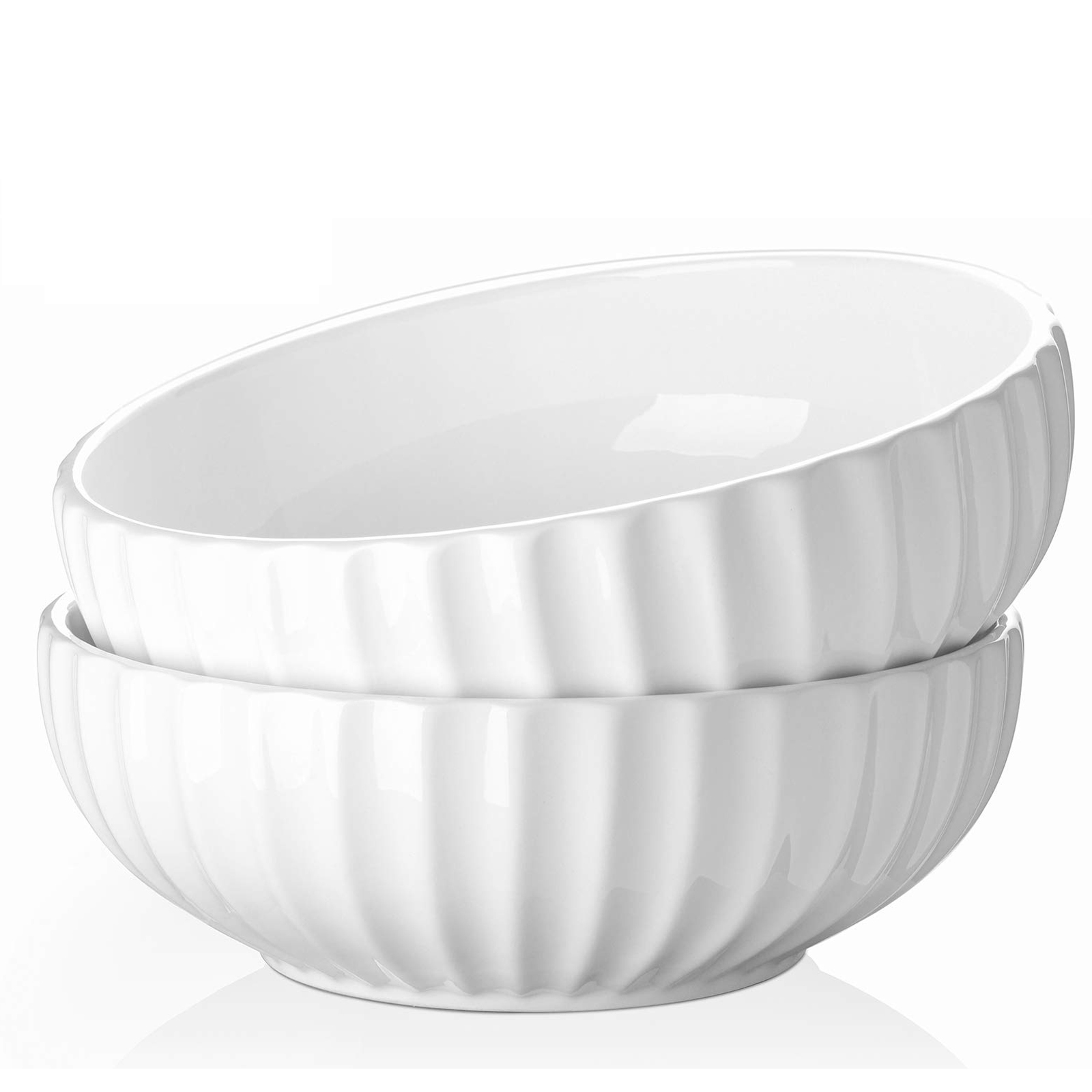 White Fruit Nut Entertaining 10-12 Inch Pumpkin-like Design Large Serving Bowls for Dinner Banquet