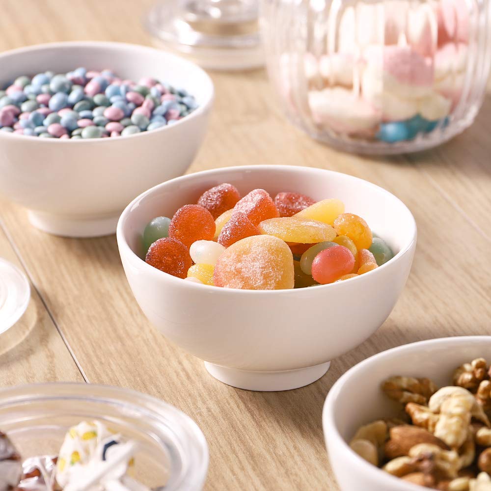 Ceramic Soup Bowls, White Porcelain Bowls for Cereal Rice Pasta Salad Otmeal