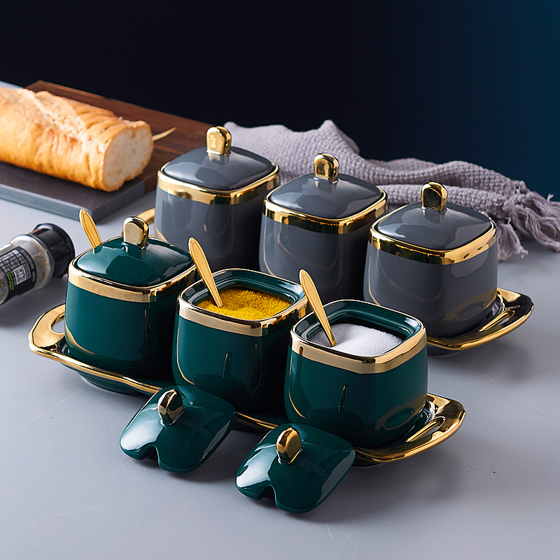 Ceramic Kitchen Supplies Seasoning Jar Set, Hot Selling Kitchen Supplies