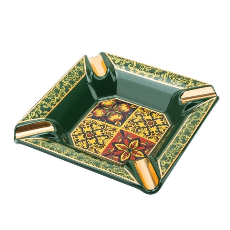 Custom Design Square Shape Porcelain Ashtray Ceramic Cigar Ashtray