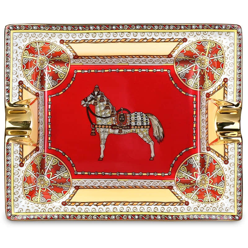 Custom Design Rectangle Shape Porcelain Ashtray Ceramic Cigar Ashtray