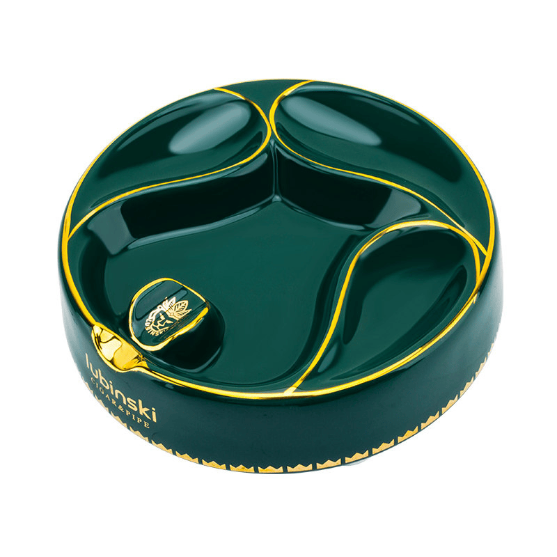 Custom logo Black Porcelain Round Ashtray Advanced Ceramic Luxury Pipe Cigar Double Ashtray