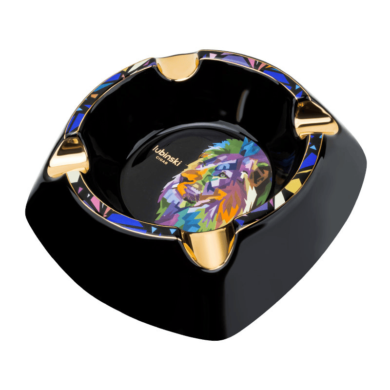 Customized European style four slot ceramic cigar ashtray, luxurious design