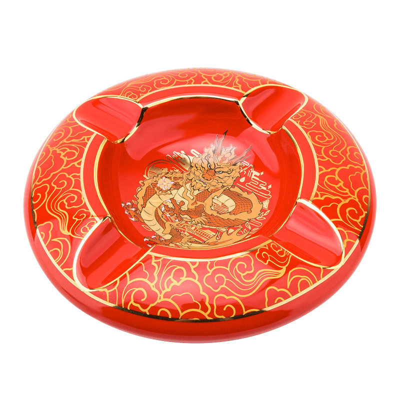 Customized pattern for large caliber luxury ceramic cigar ashtray