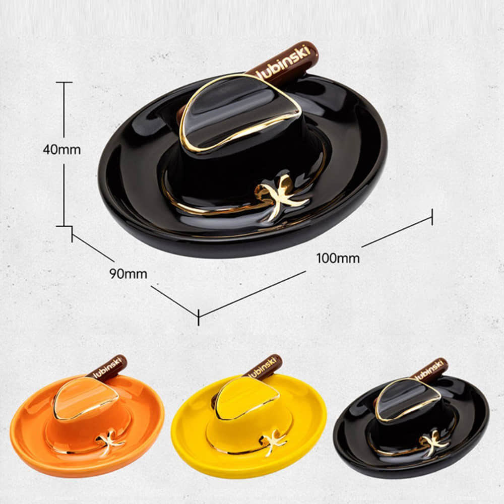 Customized ceramic creative cigar holder, cowboy hat cigar ashtray