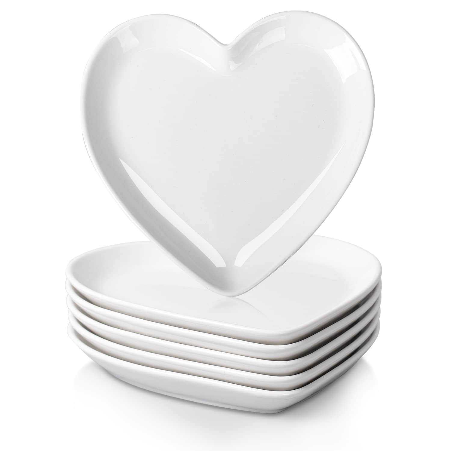 Heart shaped dessert salad plate, customized ceramic white salad plate