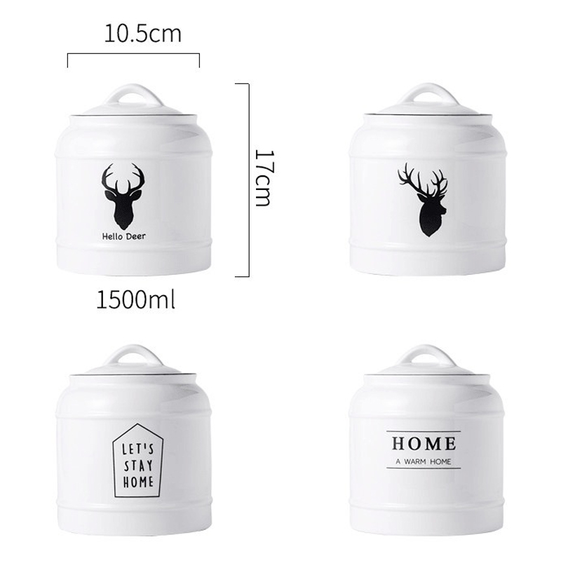 Kitchen ceramic multifunctional sealed jar, pet food storage jar