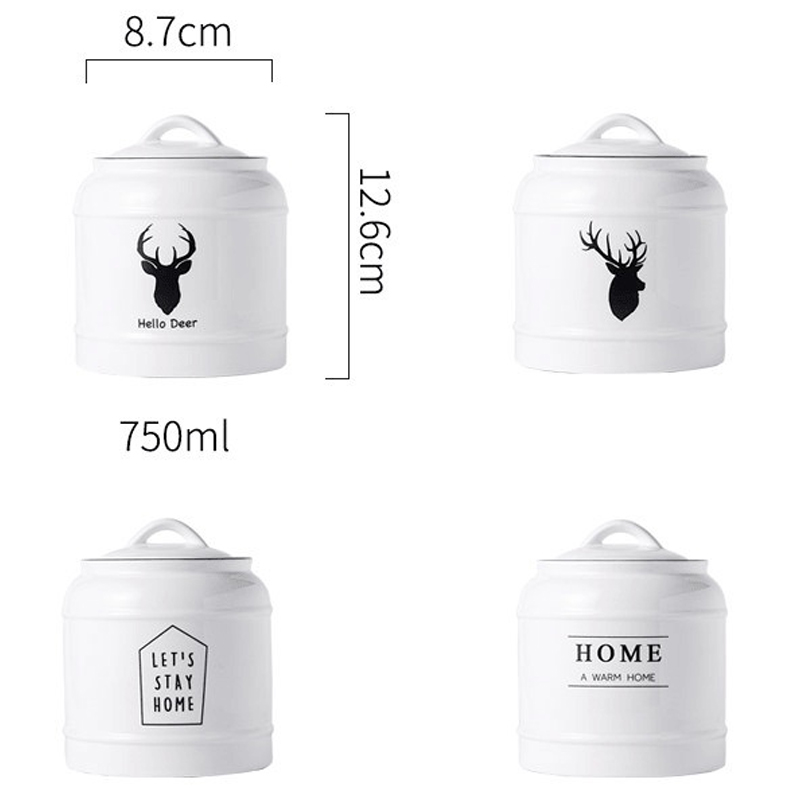 Kitchen ceramic multifunctional sealed jar, pet food storage jar