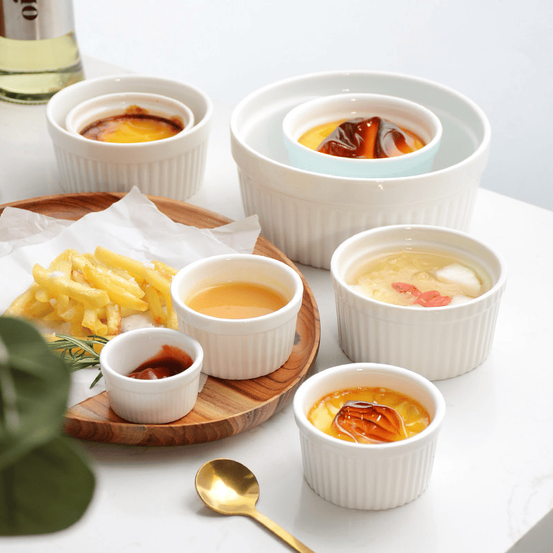 Mini multifunctional ceramic pudding bowl, baking and baking bowl, steamed egg dessert bowl