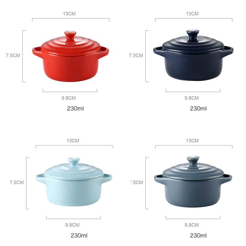 Baking Creme Brulee Pudding Ramekin Ceramic Dessert Ice Cream Bowl Small Yogurt Pudding Cup With Lid