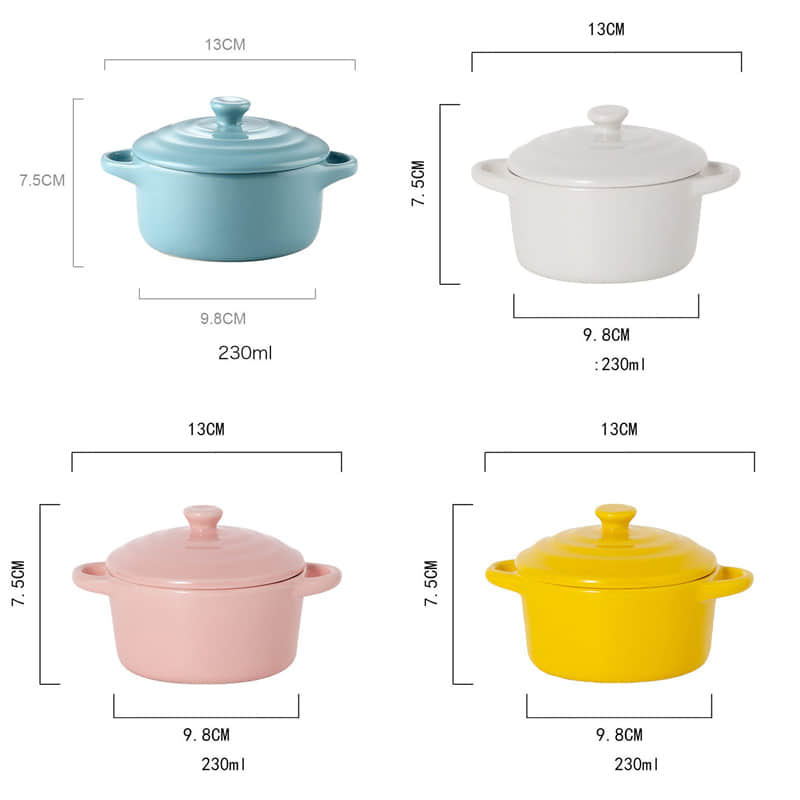 Baking Creme Brulee Pudding Ramekin Ceramic Dessert Ice Cream Bowl Small Yogurt Pudding Cup With Lid