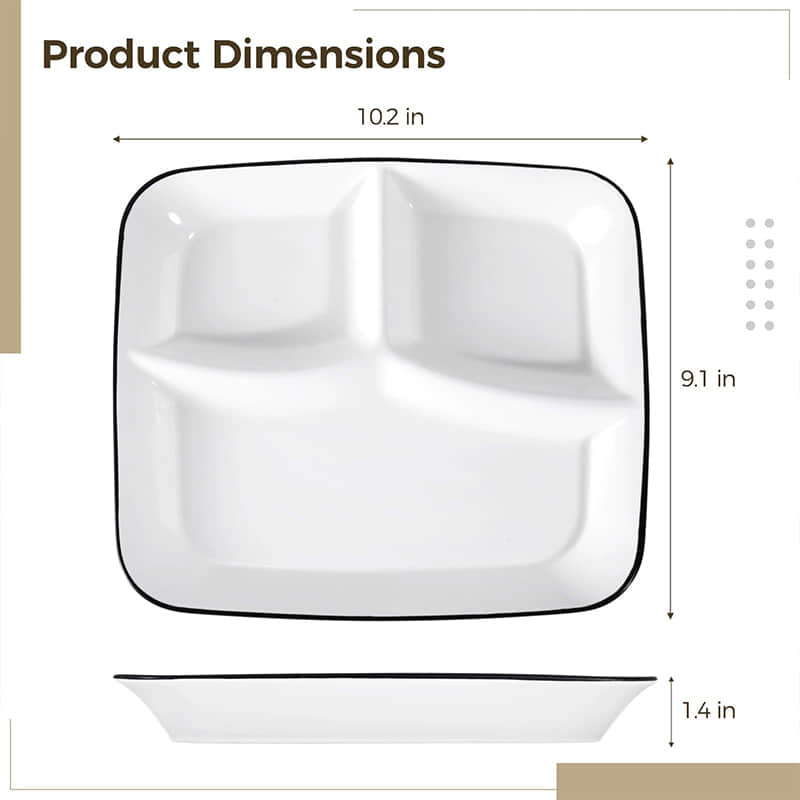 Ceramic split control board, white ceramic board for diabetes and diet