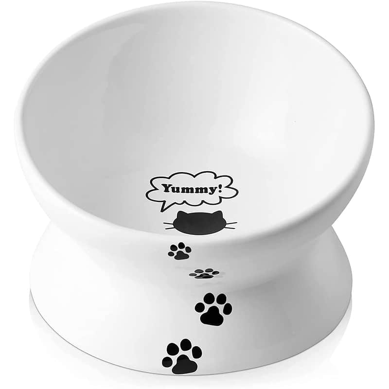 Tilted water bowl to prevent vomiting, suitable for cat ceramic elevated dog food bowl