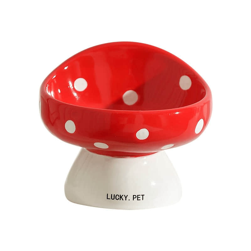 Custom Ceramic Pet Food Bowls Feeders Customized Mushroom cat Dog Bowl Ceramic Elevated Bowl for Dog