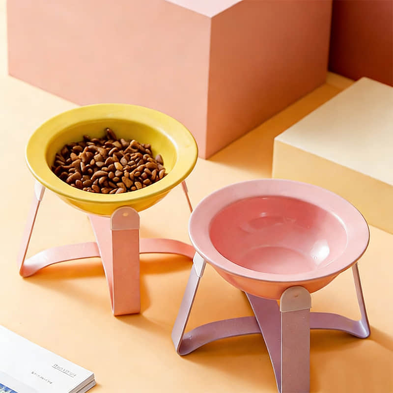 Custom Logo Ceramic High Quality Multicolour Elevated Dog & Cat Food Bowl Pet Bowls & Feeders