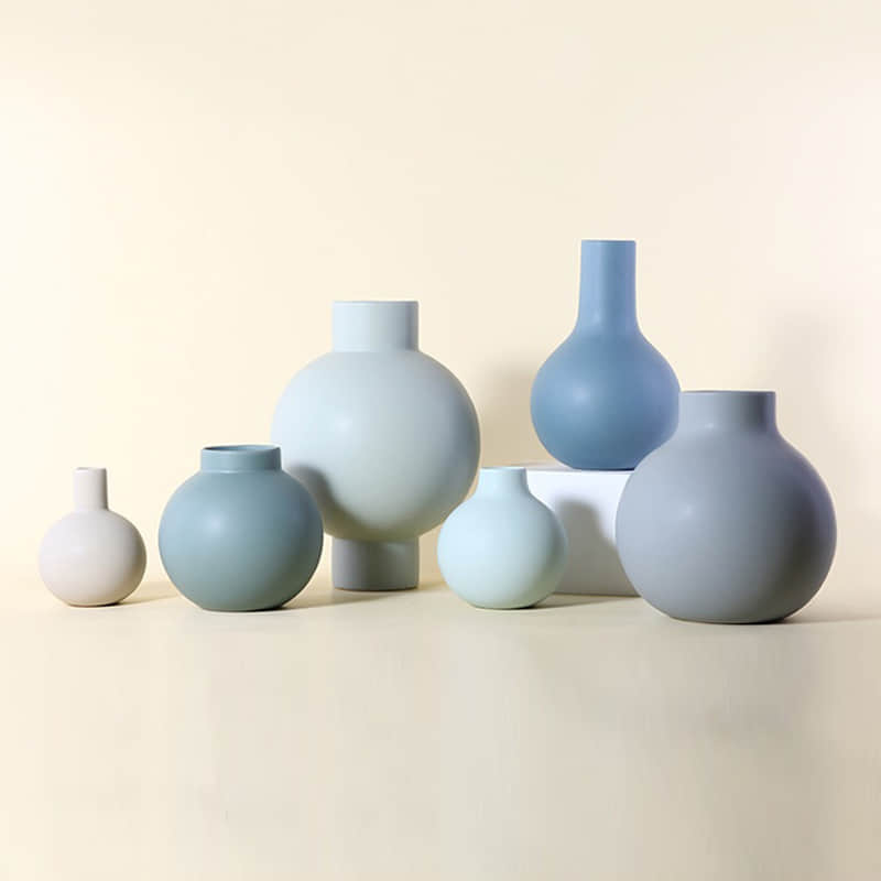 Nordic Matte Frosted Modern Living Room Decoration Custom Unique Small Ceramic Porcelain Flower Vase