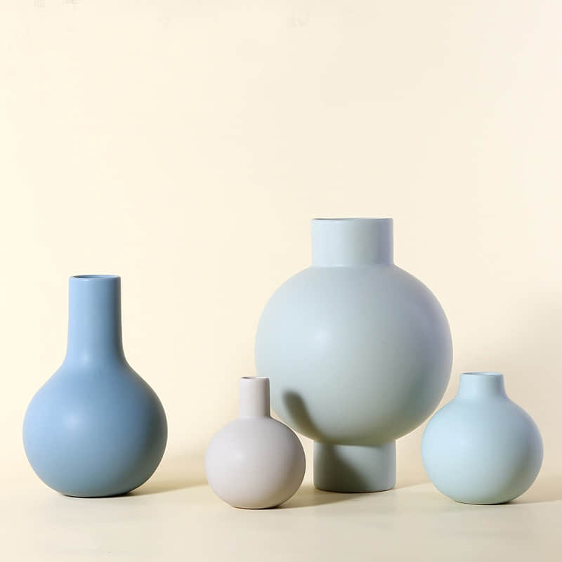 Nordic Matte Frosted Modern Living Room Decoration Custom Unique Small Ceramic Porcelain Flower Vase