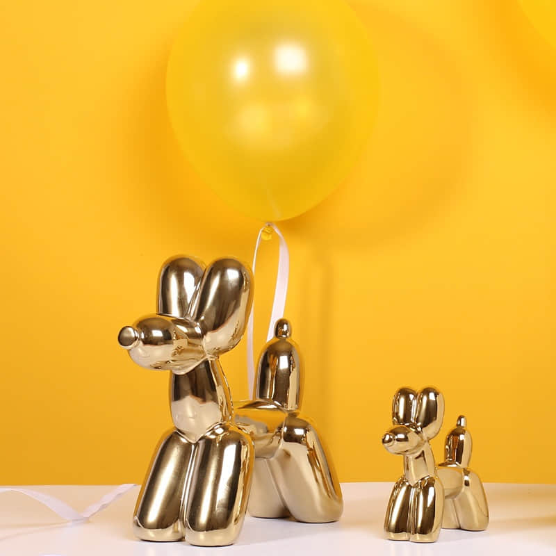 Novelty Creative Home Decoration Modern Ceramic Golden Balloon Rabbit Figurine