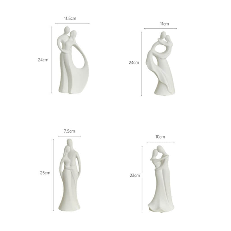 Simple Embrace Abstract Porcelain Couple Silhouette Nordic Modern Minimalist Home Soft Decor
