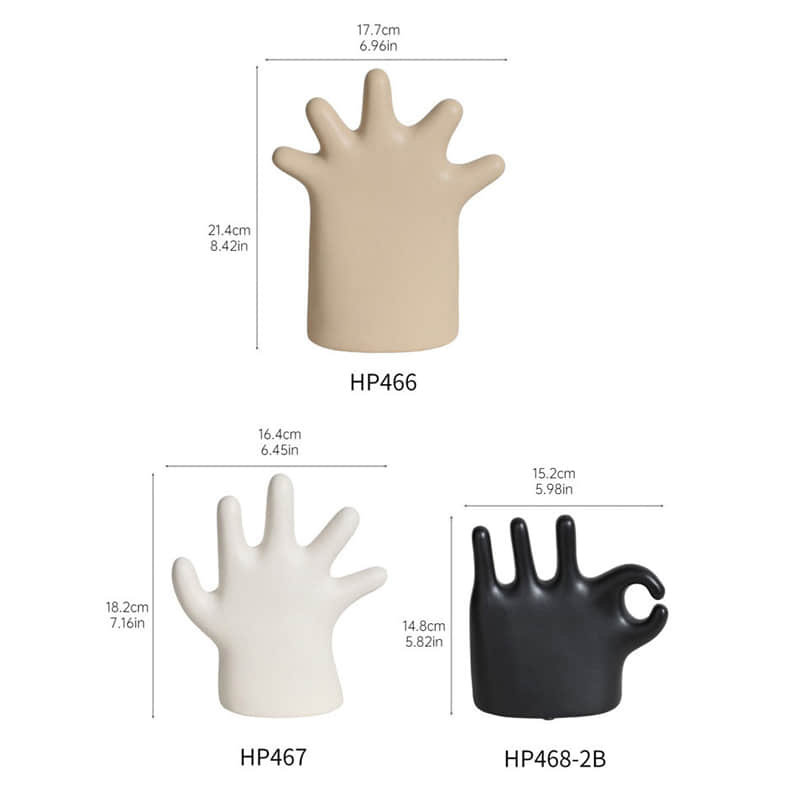 Creative Hand Design Jewelry Holder Household Storage Stand Ceramic Jewelry Display Rack