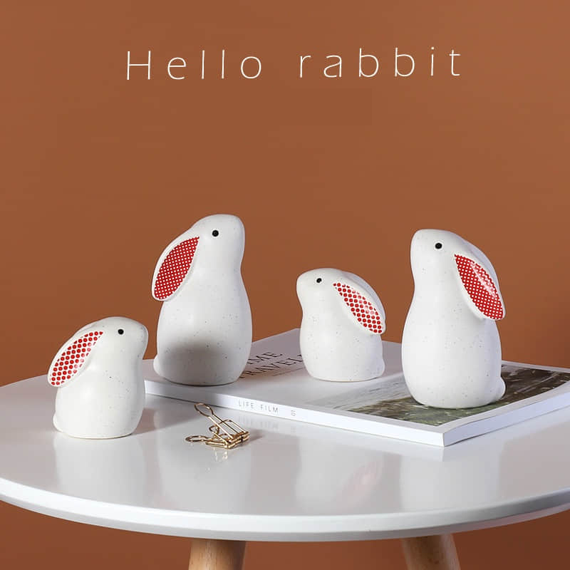 Lovely Rabbit Furnishing Style Decorations Art Small Table Top Decoration Bunny Gift