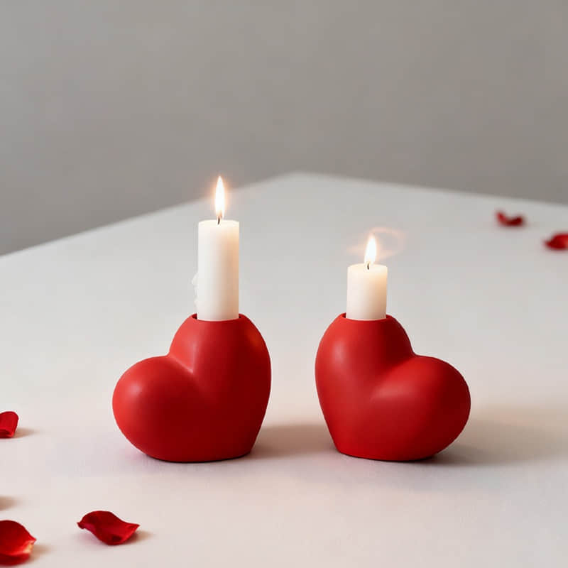 Valentine's Day Gift Candle Holder Wedding Decoration Item Heart-shaped Ceramic Craft Piece