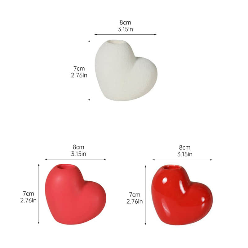 Valentine's Day Gift Candle Holder Wedding Decoration Item Heart-shaped Ceramic Craft Piece