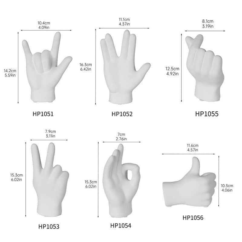 Creative Ceramic Finger and Palm Handicraft Small Ornaments Jewelry Stand