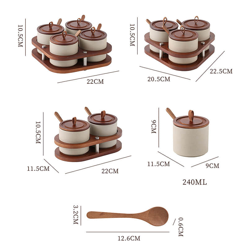 Kitchen Seasoning Jars Airtight Lids Dishwasher Safe Ceramic Storage for Condiments Spice