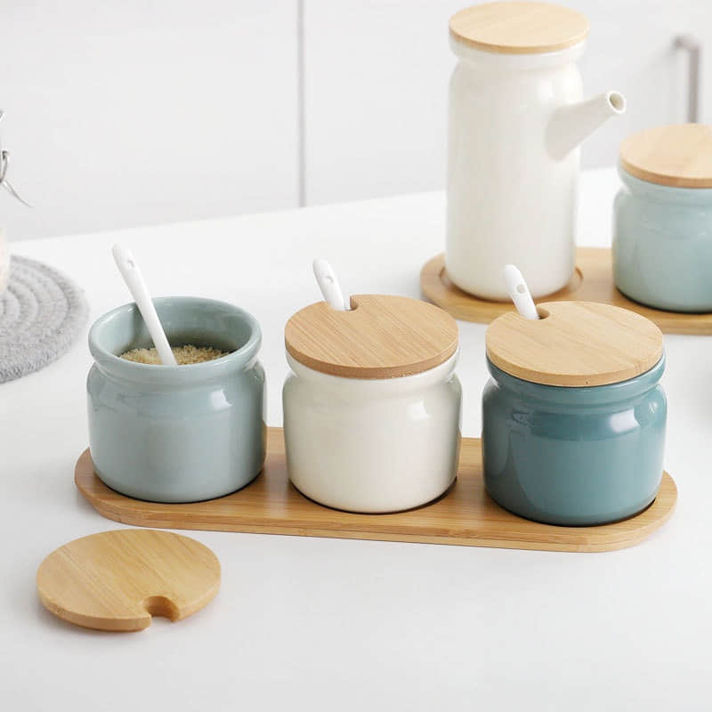 Ceramic Kitchen Seasoning Jars, Seasoning Box Sets, Storage Jars, Seasoning Jars, Salt Jars