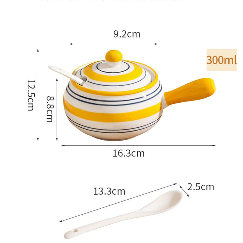 Ceramic Jars Minimalist Patterned Ceramic Jars Salt Pepper Set Spice Jars With Spoon