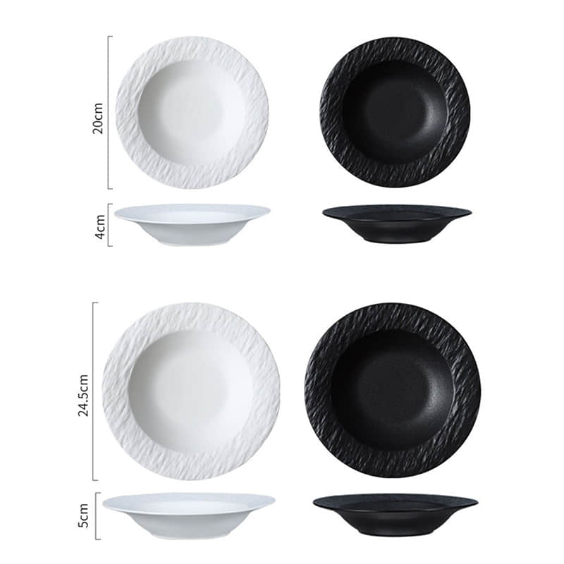  Simple Ceramic Plate Eco-Friendly Flat Pasta Dish Straw Hat for Home Restaurant Dinner Plate