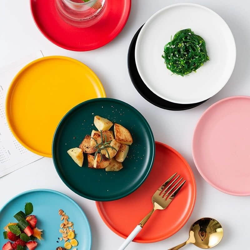 Creative Plates Ceramic Round Tableware Porcelain Steak Food Serving Restaurant Dinner Plate