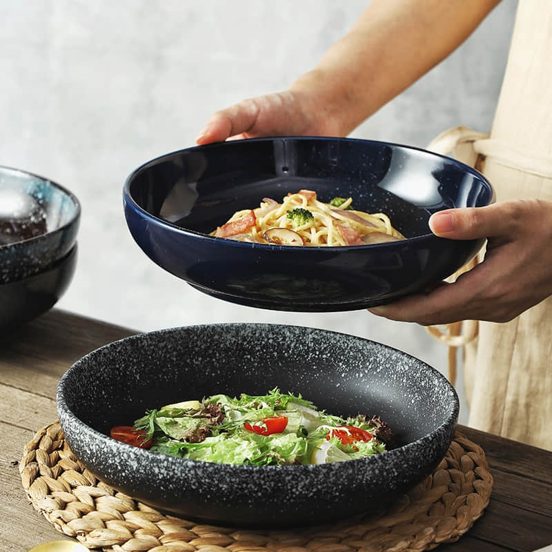 Ceramic Pasta Bowls Stoneware Serving Bowl Steak Salad Dishes Dessert Fruit Soup Bowl