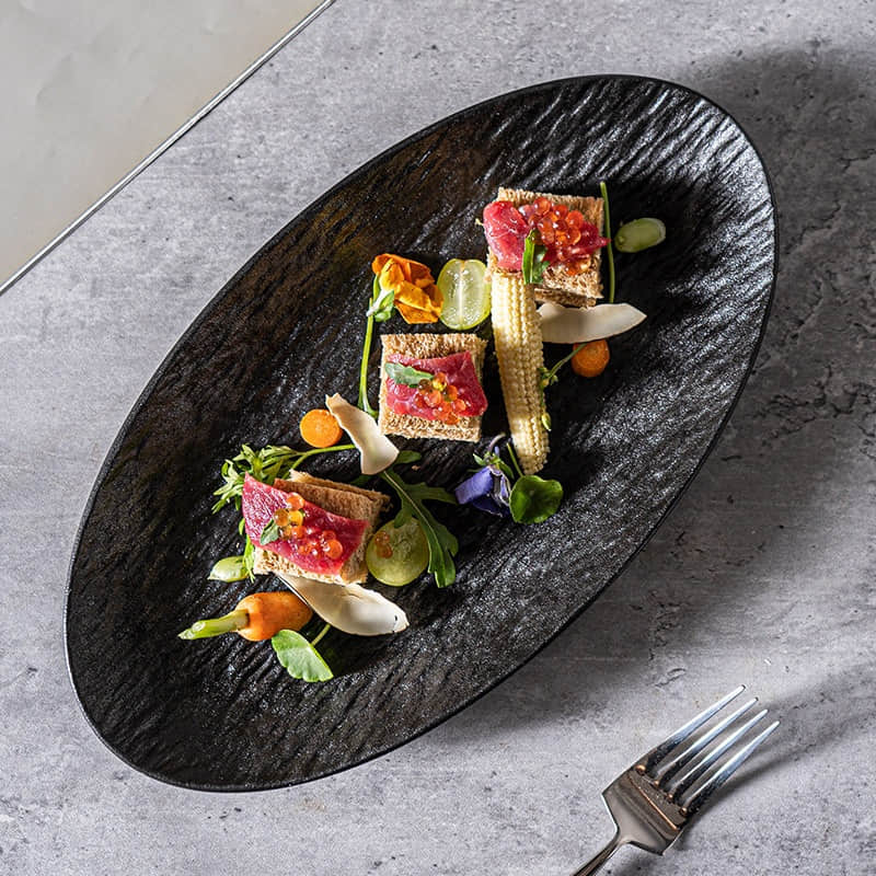 Porcelain Oval Salad Bow Ceramics Dinner Bowl Dinnerware Ceramics Bowl for Hotel and Restaurant