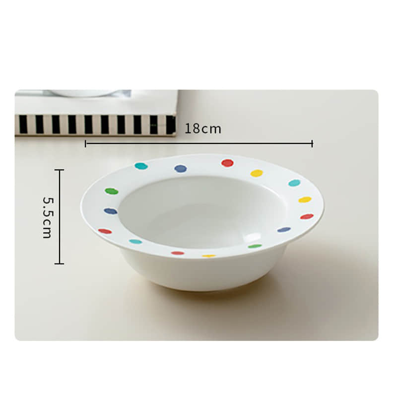 Custom Ceramic Yogurt Snack Bowl Cute Simple Style Breakfast Household Noodle/Oatmeal bowl