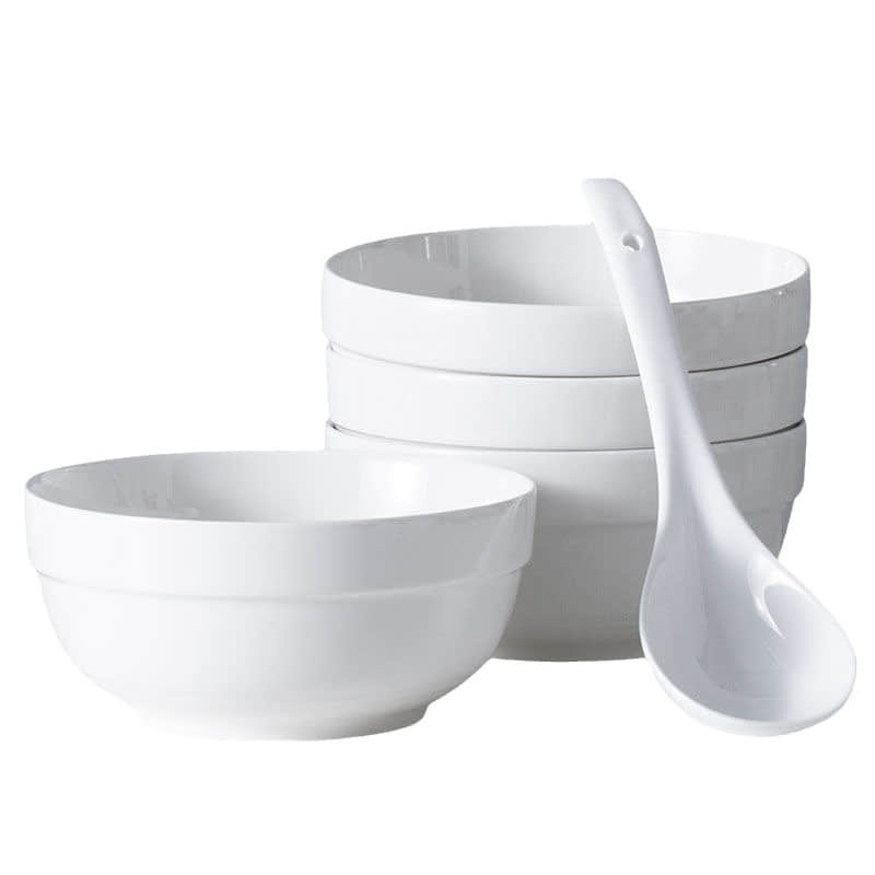Oem Ceramic Mixing Bowl Porcelain White Bowl for Kitchen, Soup, Salad, Pho, Pasta, Ramen, Popcorn