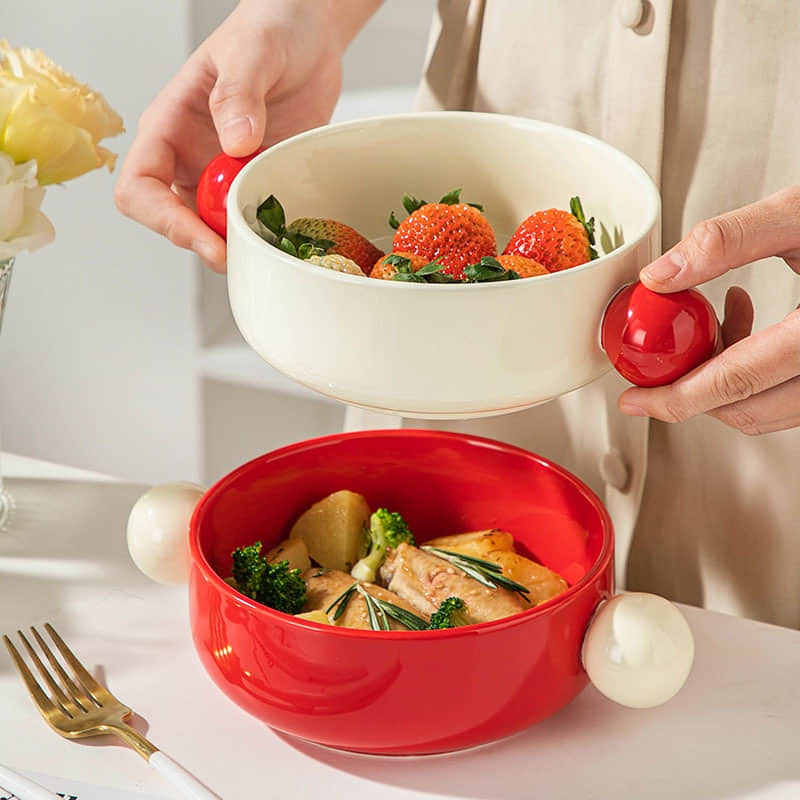 Creative Ceramic Bowl Set Novelty Design Home Kitchenware for Microwave Breakfast and Salad Bowl