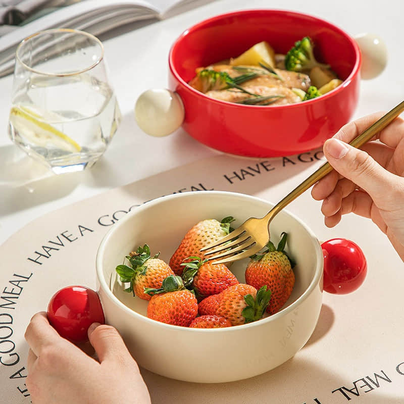 Creative Ceramic Bowl Set Novelty Design Home Kitchenware for Microwave Breakfast and Salad Bowl