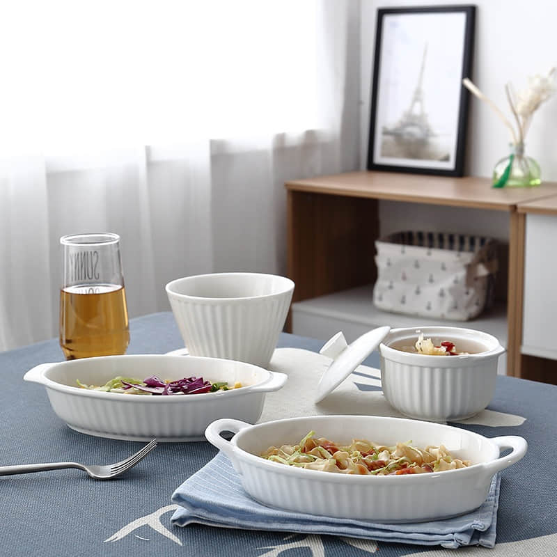 Ceramic Casserole Dish and Ceramics Pans Sustainable Bakeware for Outdoor Baking and Cooking